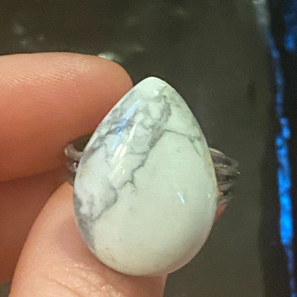 Semiprecious, Cabochon Gemstone Ring with Adjustable Size